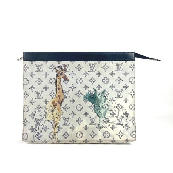 LOUIS VUITTON White Monogram Leather Pouch - Picture 1 of 15